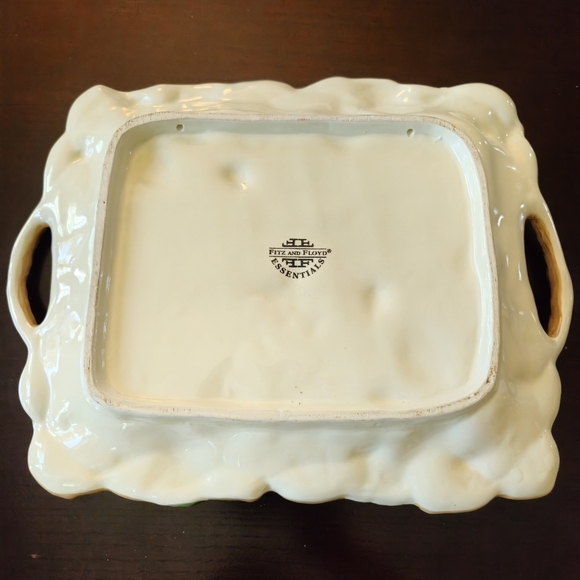 Fitz and Floyd Raspberry Floral Ceramic English Garden Tray Serving Platter - Picture 6 of 8